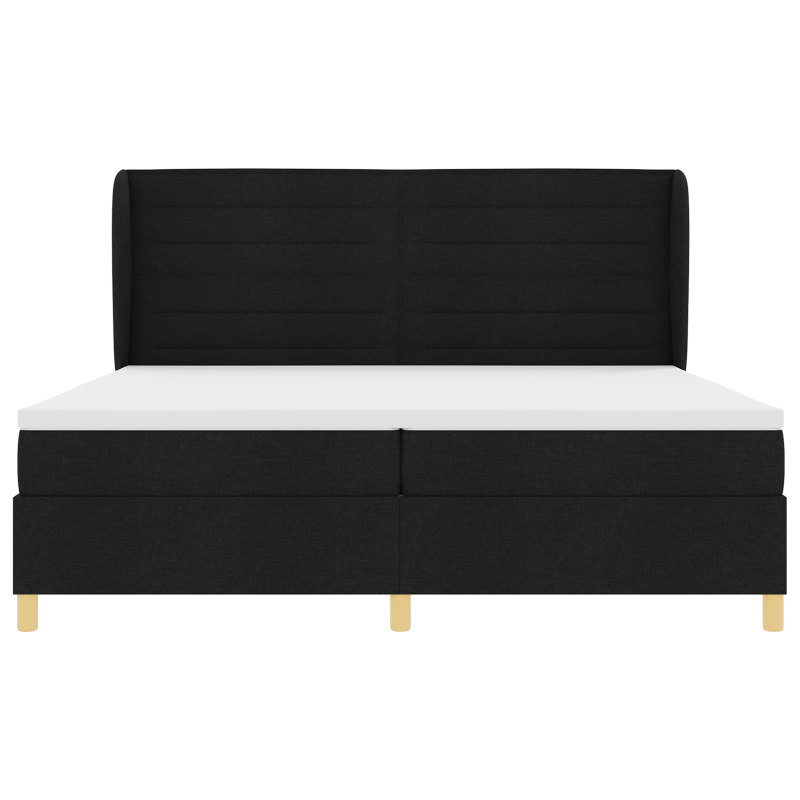 Boxspringbett mit Matratze Schwarz 200x200 cm Stoff