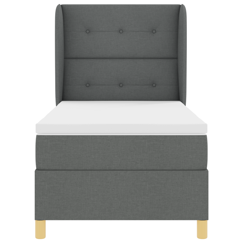 Boxspringbett mit Matratze Dunkelgrau 80x200 cm Stoff