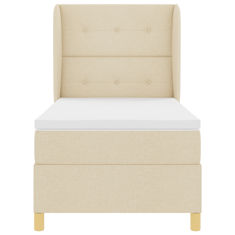 Boxspringbett mit Matratze Creme 90x190 cm Stoff