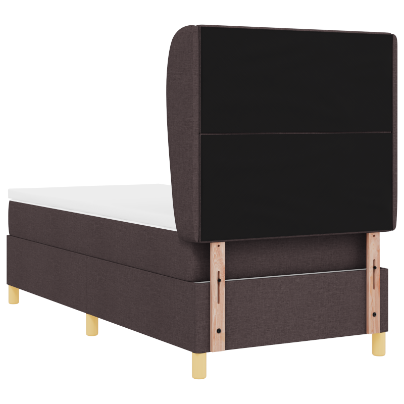 Boxspringbett mit Matratze Dunkelbraun 90x200 cm Stoff