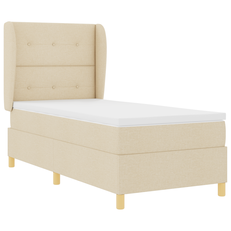 Boxspringbett mit Matratze Creme 90x200 cm Stoff