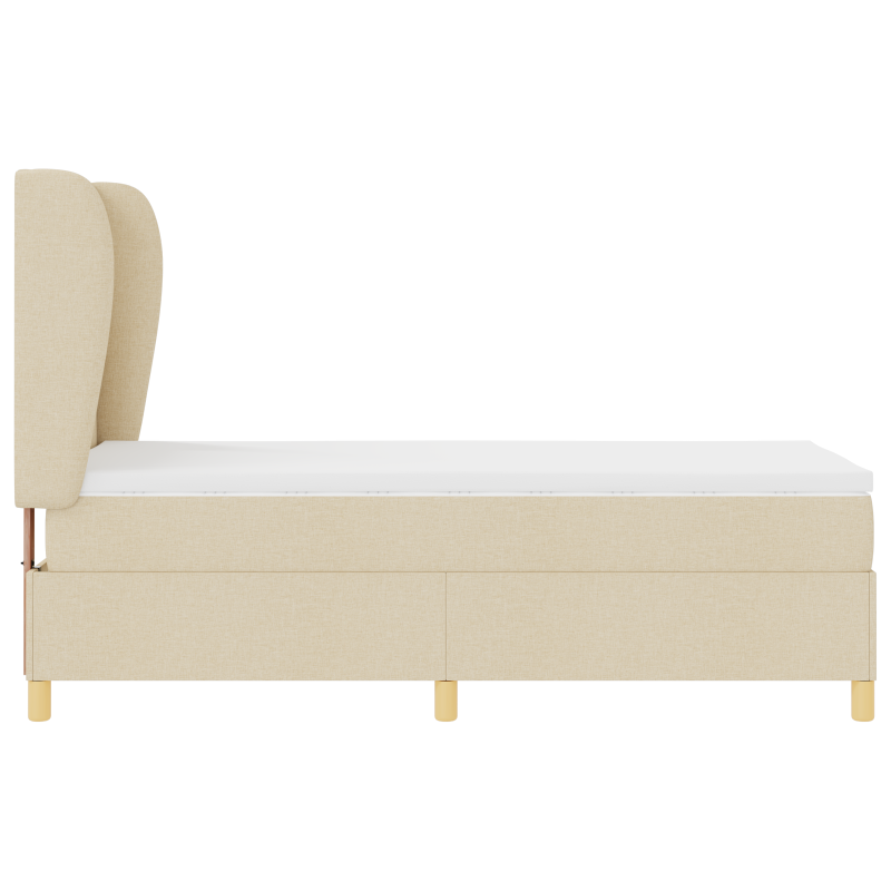 Boxspringbett mit Matratze Creme 90x200 cm Stoff
