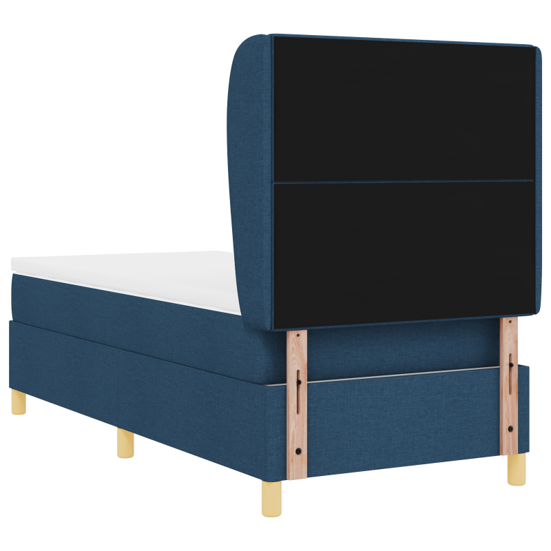 Boxspringbett mit Matratze Blau 90x200 cm Stoff
