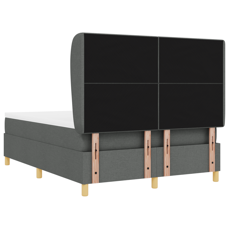 Boxspringbett mit Matratze Dunkelgrau 140x190 cm Stoff