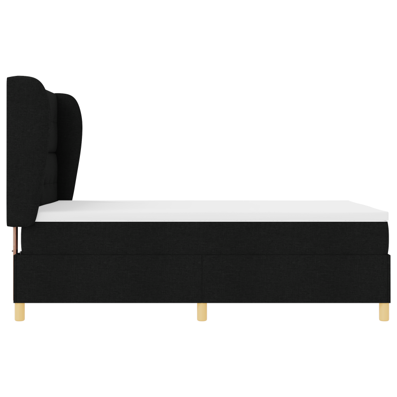 Boxspringbett mit Matratze Schwarz 140x200 cm Stoff
