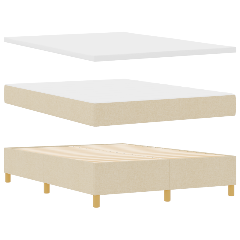 Boxspringbett mit Matratze Creme 140x200 cm Stoff