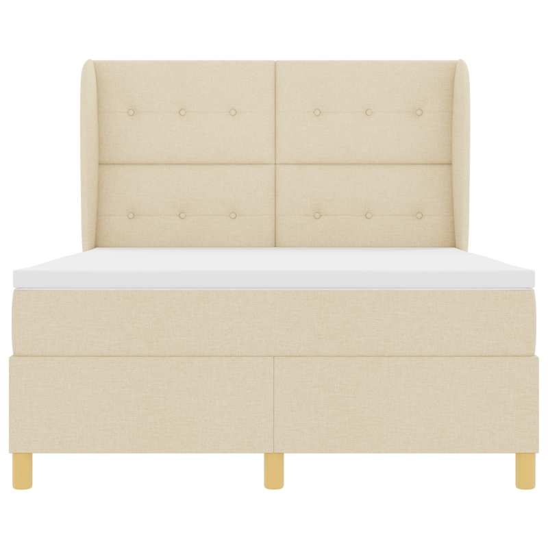 Boxspringbett mit Matratze Creme 140x200 cm Stoff