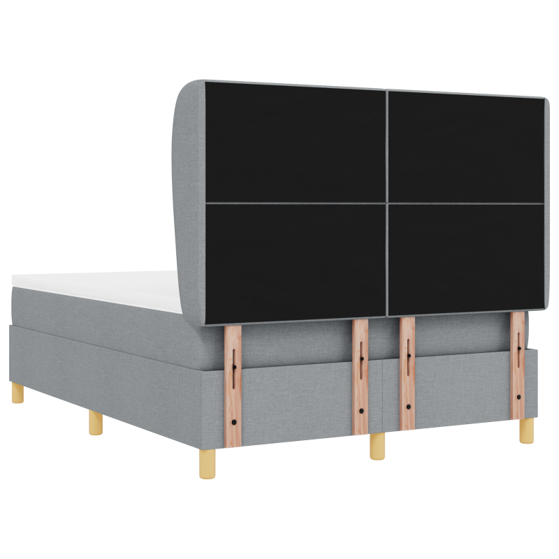Boxspringbett mit Matratze Hellgrau 160x200 cm Stoff