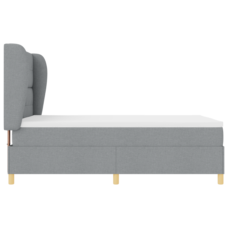 Boxspringbett mit Matratze Hellgrau 160x200 cm Stoff