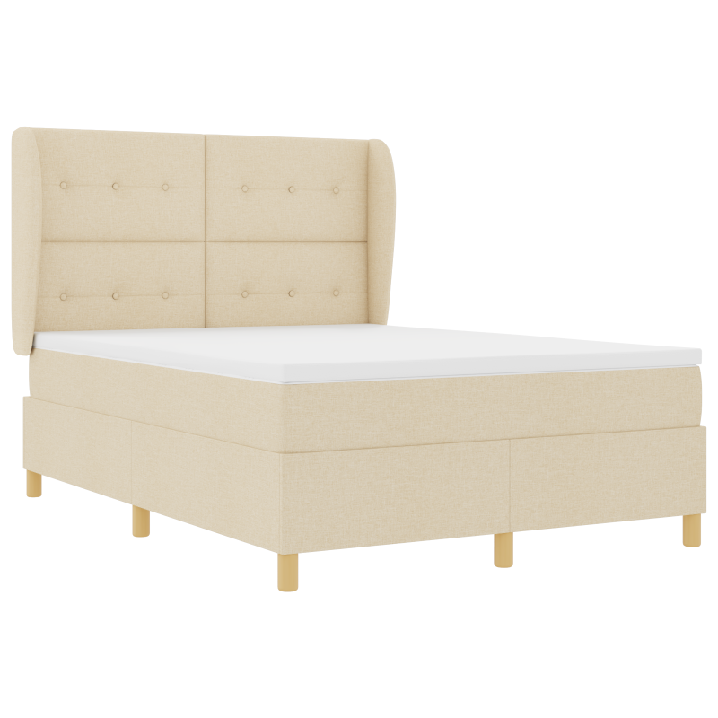 Boxspringbett mit Matratze Creme 160x200 cm Stoff