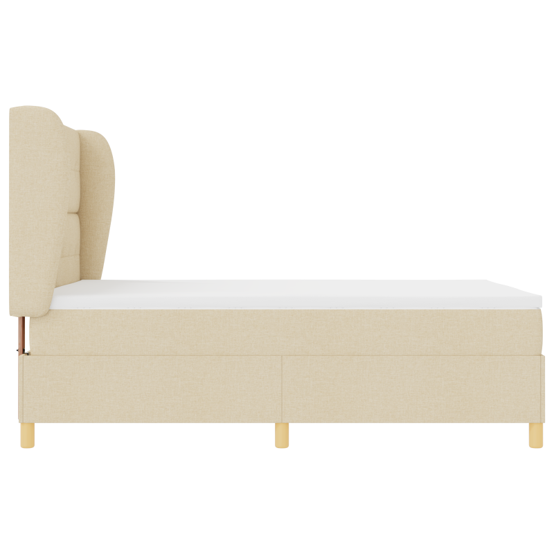 Boxspringbett mit Matratze Creme 160x200 cm Stoff