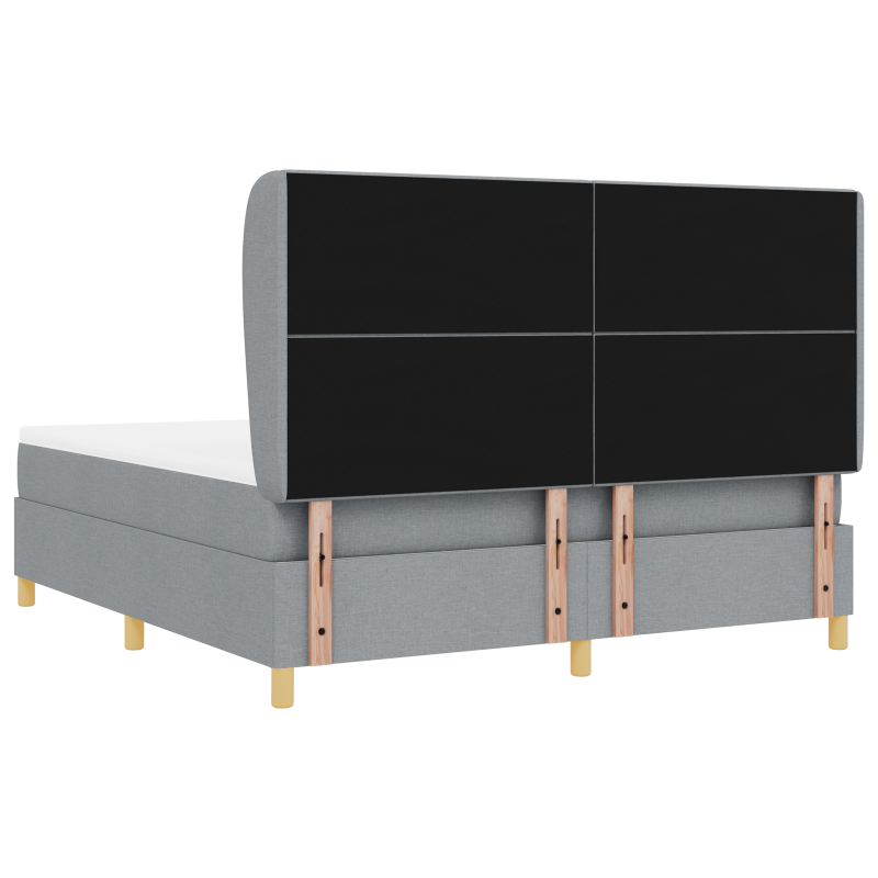 Boxspringbett mit Matratze Hellgrau 180x200 cm Stoff