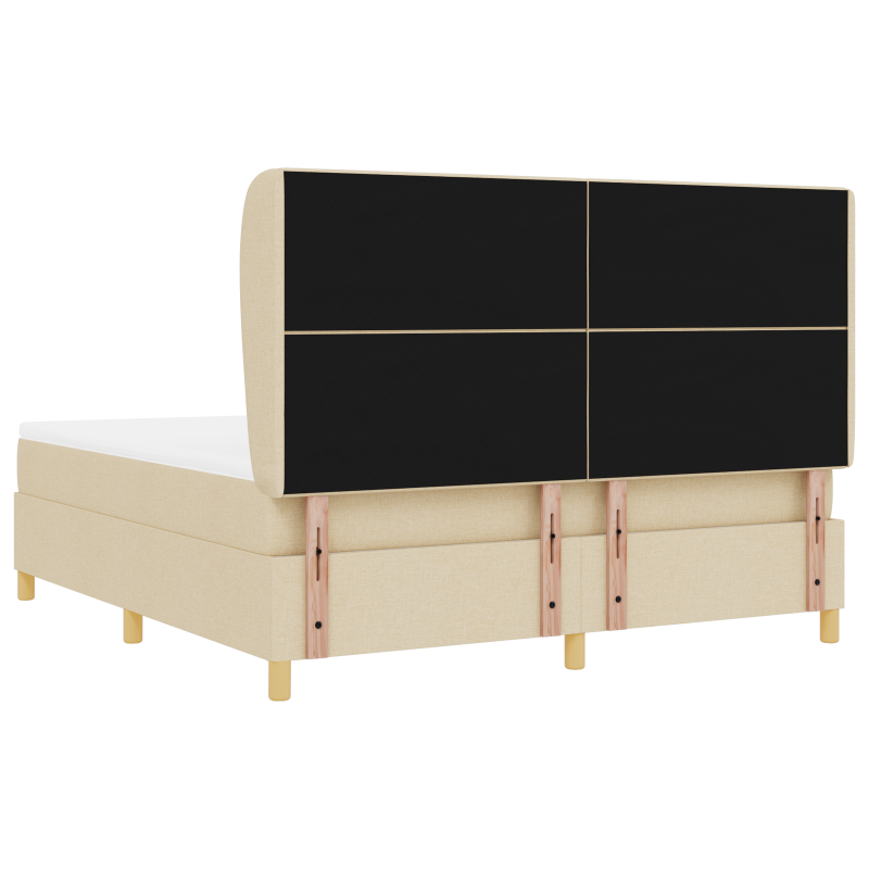 Boxspringbett mit Matratze in Creme, 180x200 cm Stoff