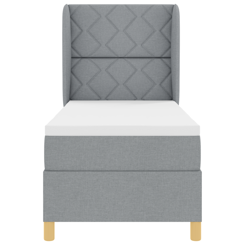 Boxspringbett mit Matratze Hellgrau 80x200 cm Stoff