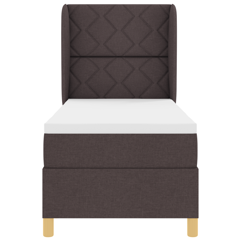 Boxspringbett mit Matratze Dunkelbraun 80x200 cm Stoff