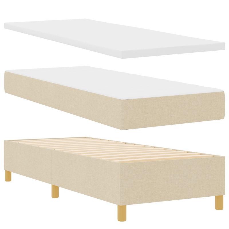 Boxspringbett mit Matratze Creme 80x200 cm Stoff