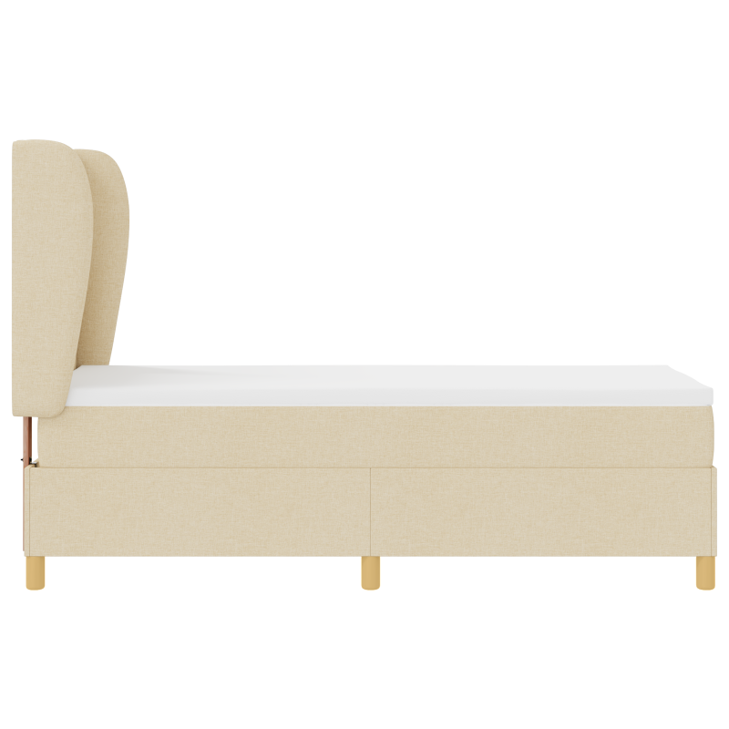 Boxspringbett mit Matratze Creme 80x200 cm Stoff