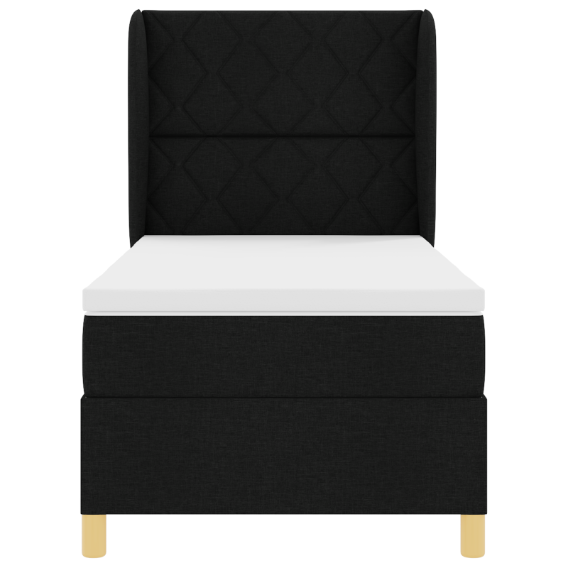 Boxspringbett mit Matratze Schwarz 100x200 cm Stoff