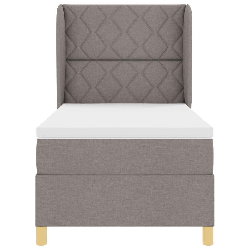 Boxspringbett mit Matratze Taupe 100x200 cm Stoff