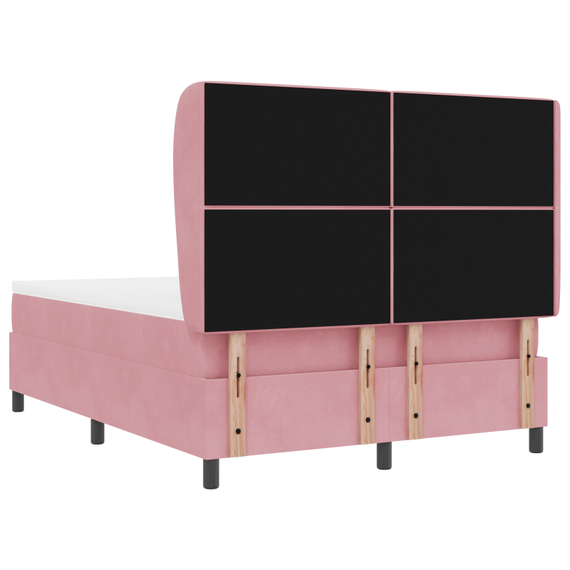 Boxspringbett mit Matratze Rosa 140x190 cm Velours