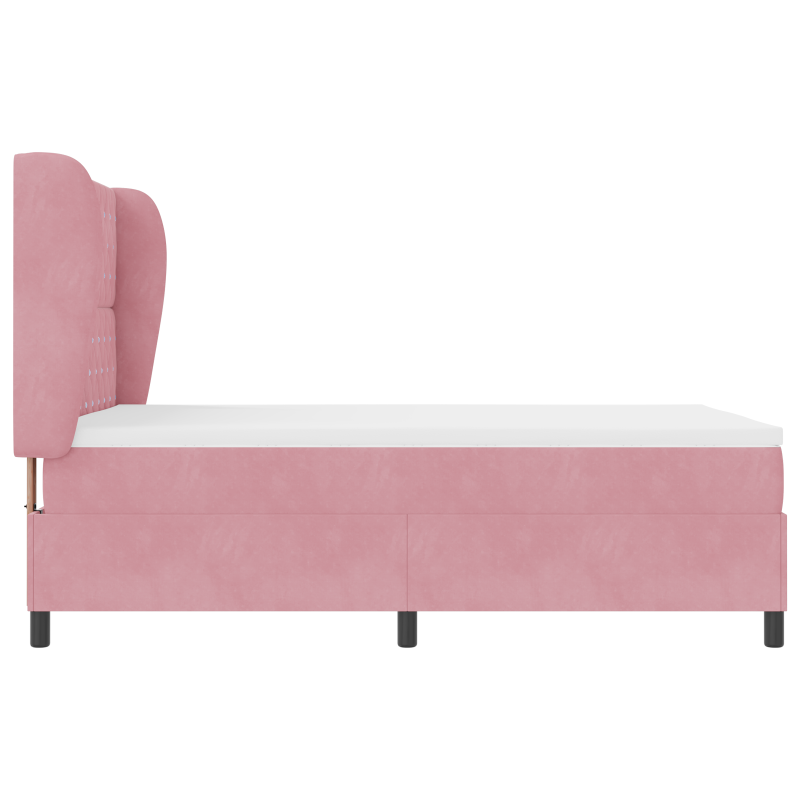 Boxspringbett mit Matratze Rosa 140x190 cm Velours
