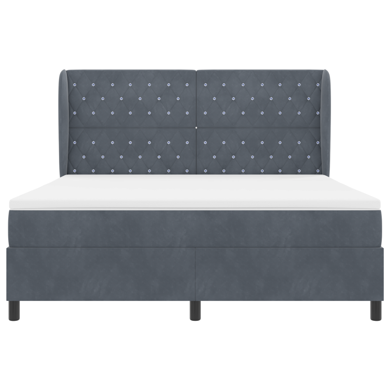 Boxspringbett mit Matratze Dunkelgrau 180x200 cm Samt