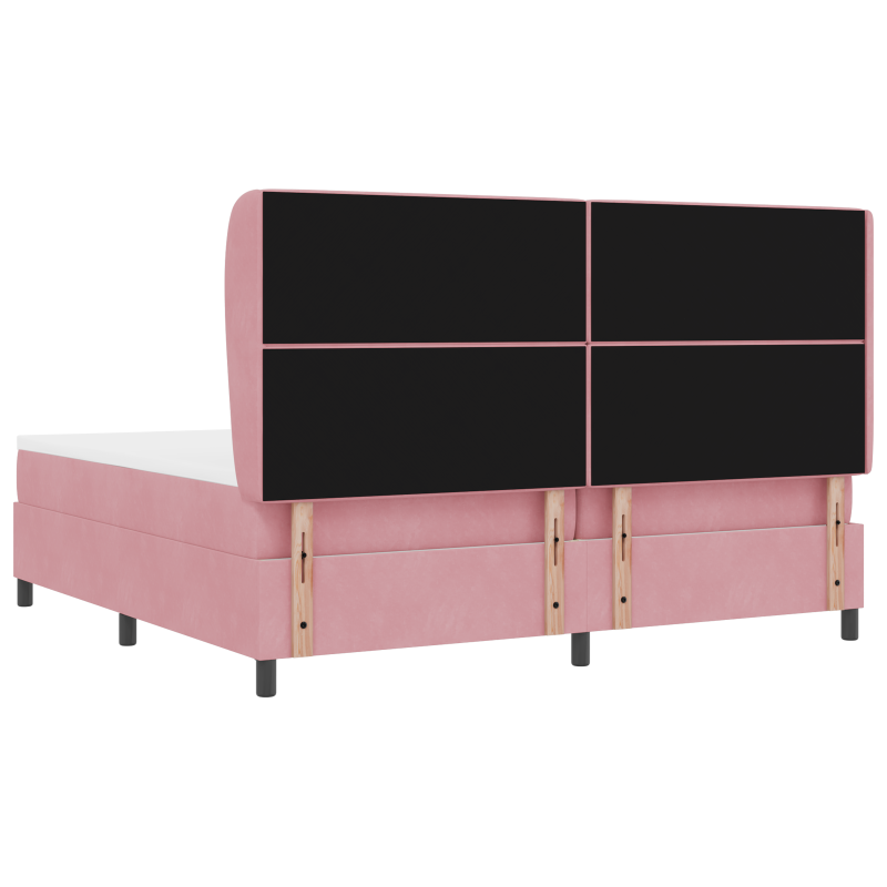 Boxspringbett mit Matratze Rosa 200x200 cm Velours