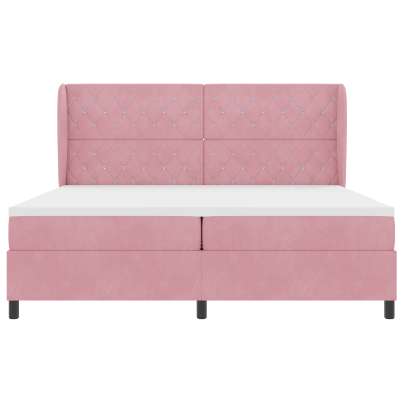 Boxspringbett mit Matratze Rosa 200x200 cm Velours