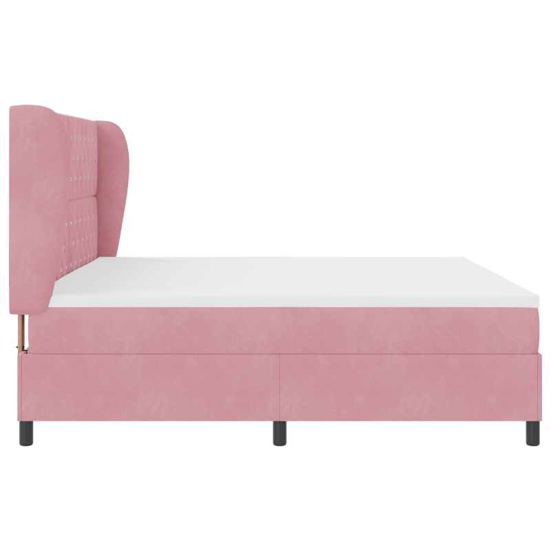 Boxspringbett mit Matratze Rosa 200x200 cm Velours