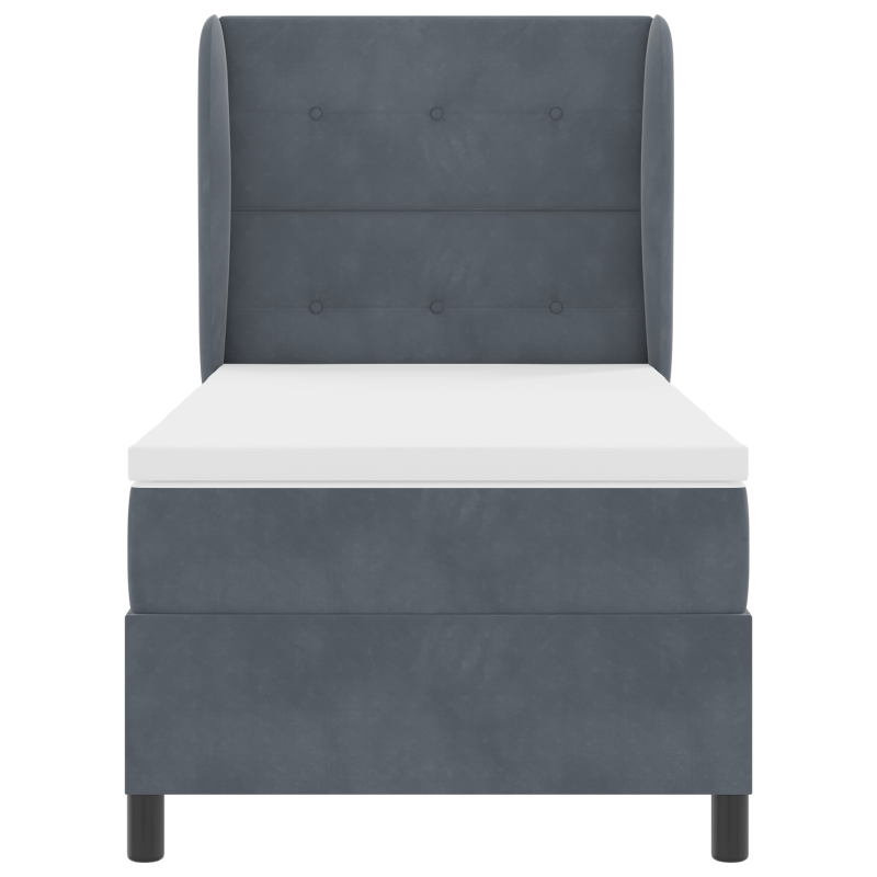 Boxspringbett mit Matratze Dunkelgrau 90x200 cm Samt