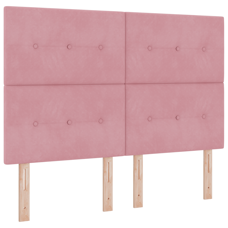 Boxspringbett mit Matratze Rosa 140x190 cm Samt