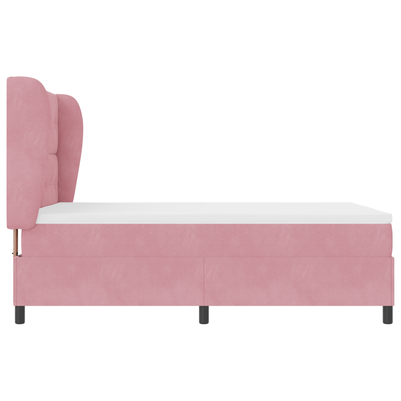 Boxspringbett mit Matratze Rosa 140x190 cm Samt