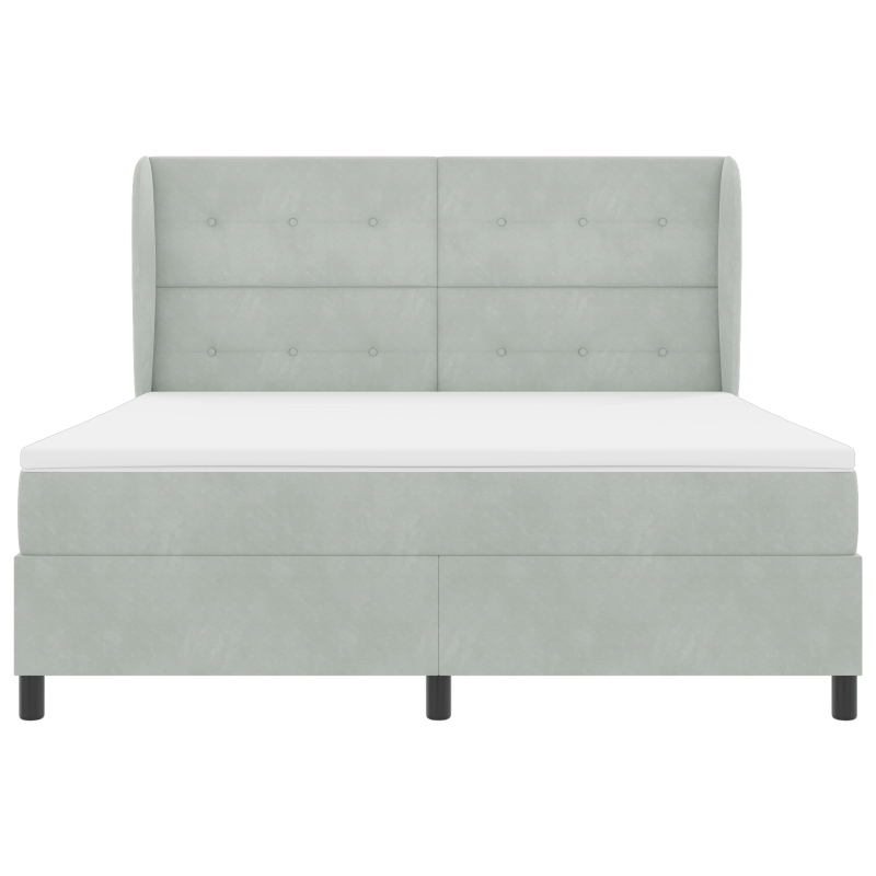 Boxspringbett mit Matratze Hellgrau 180x200 cm Samt