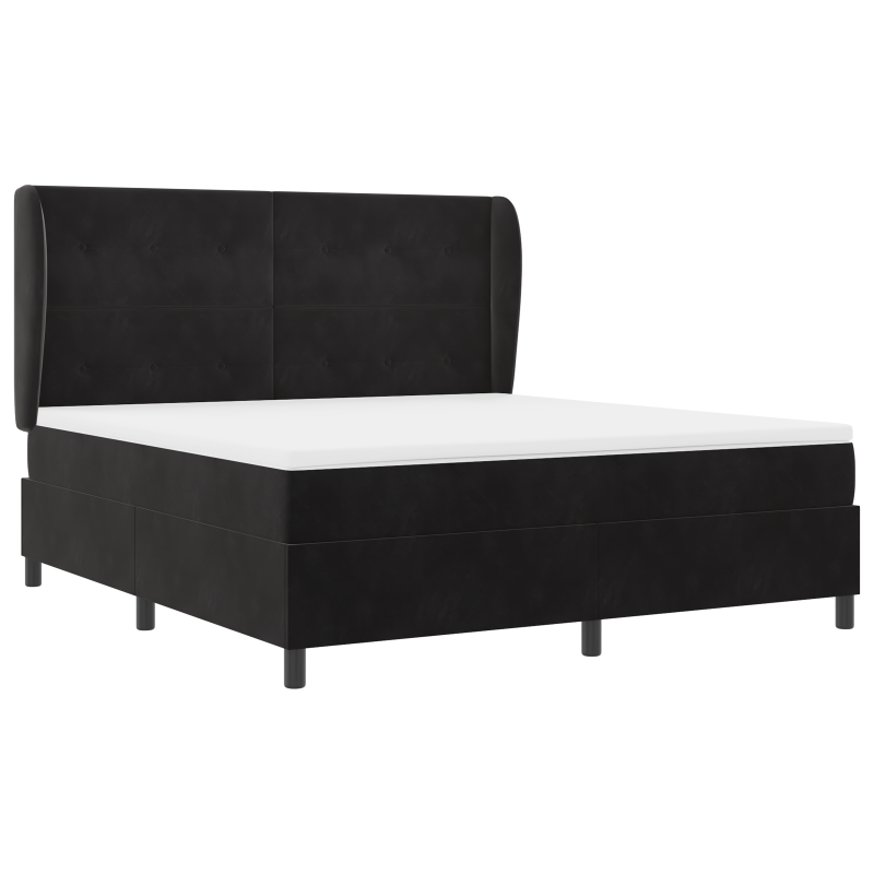 Boxspringbett mit Matratze Schwarz 180x200 cm Samt