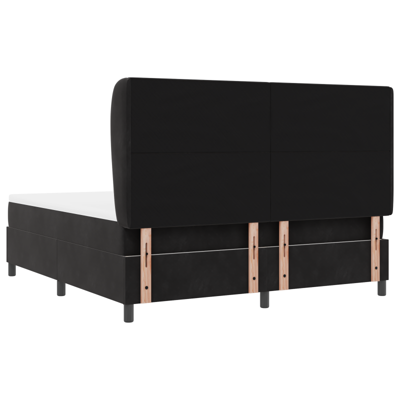 Boxspringbett mit Matratze Schwarz 180x200 cm Samt