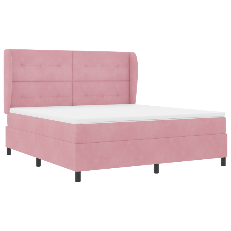 Boxspringbett mit Matratze Rosa 180x200 cm Samt