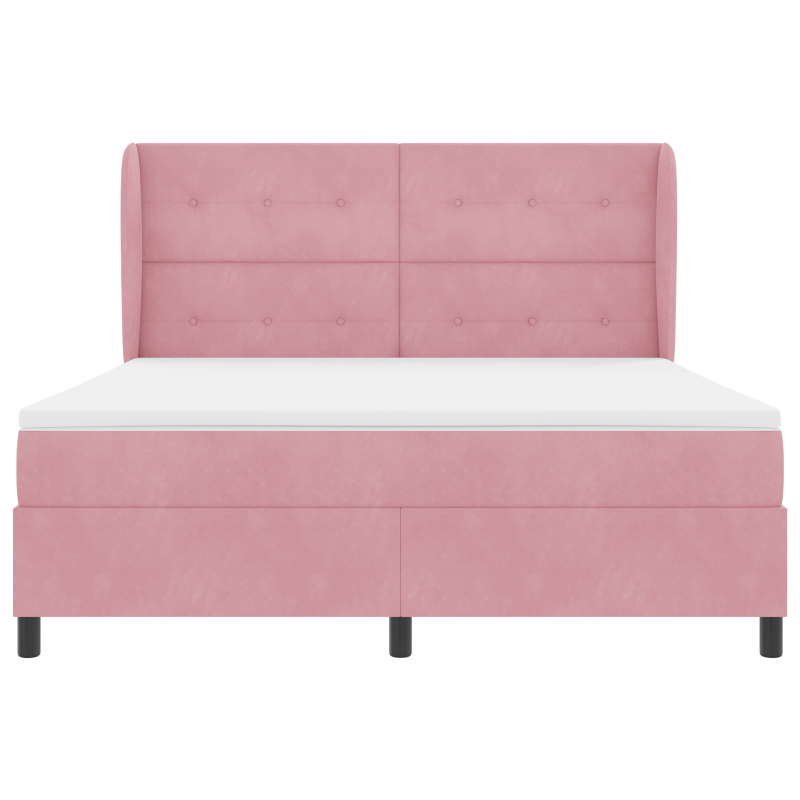 Boxspringbett mit Matratze Rosa 180x200 cm Samt