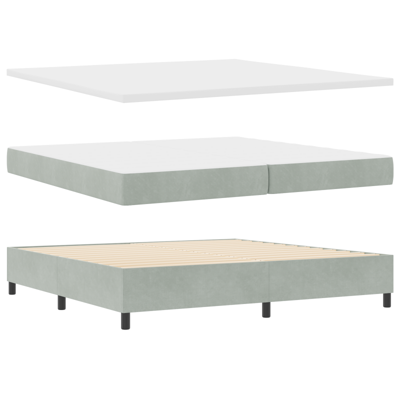 Boxspringbett mit Matratze Hellgrau 200x200 cm Samt