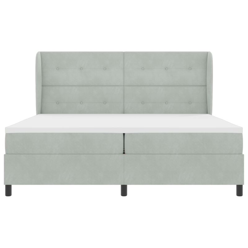 Boxspringbett mit Matratze Hellgrau 200x200 cm Samt