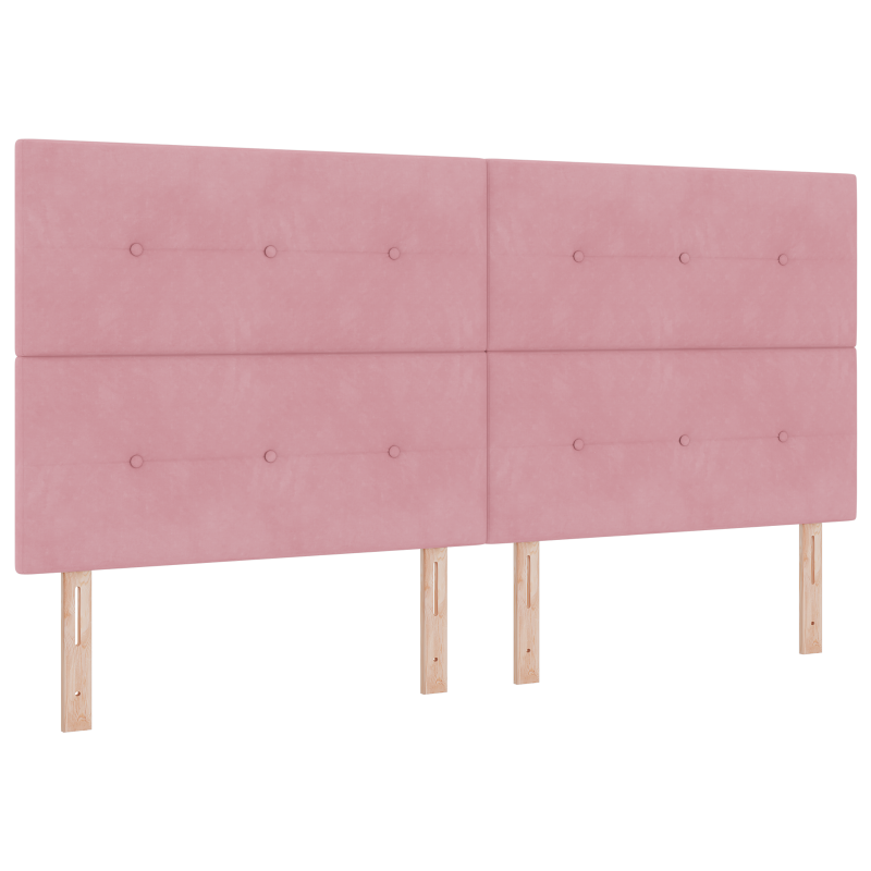 Boxspringbett mit Matratze Rosa 200x200 cm Samt