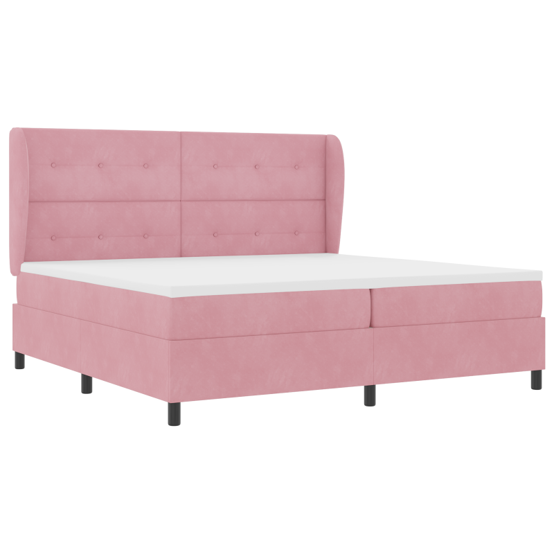 Boxspringbett mit Matratze Rosa 200x200 cm Samt