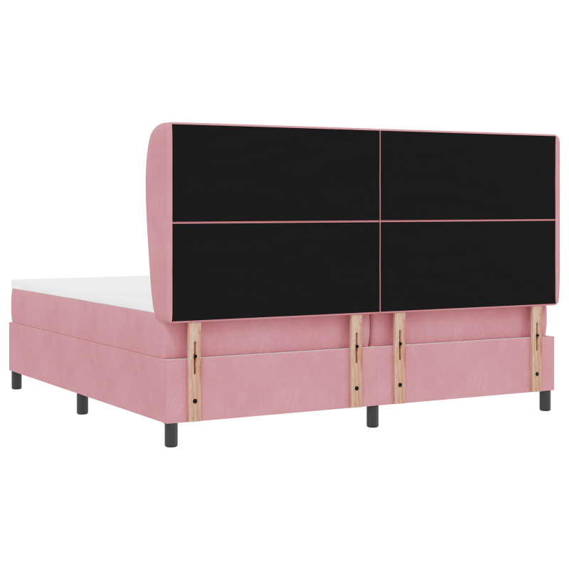 Boxspringbett mit Matratze Rosa 200x200 cm Samt
