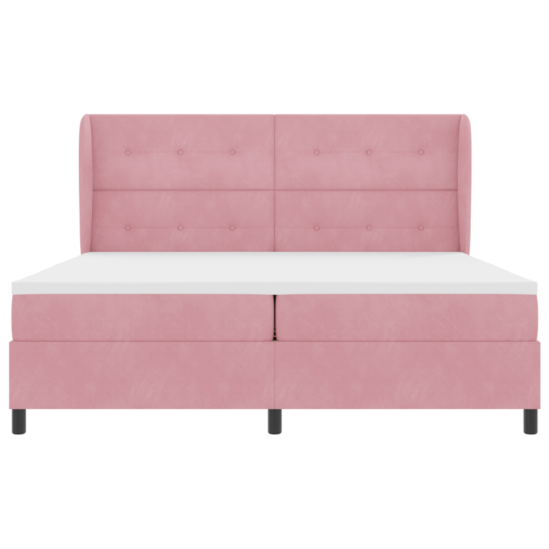 Boxspringbett mit Matratze Rosa 200x200 cm Samt