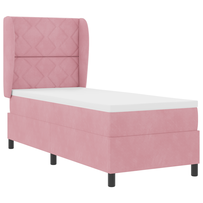 Boxspringbett mit Matratze Rosa 80x200 cm Samt
