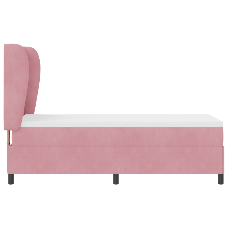 Boxspringbett mit Matratze Rosa 80x200 cm Samt