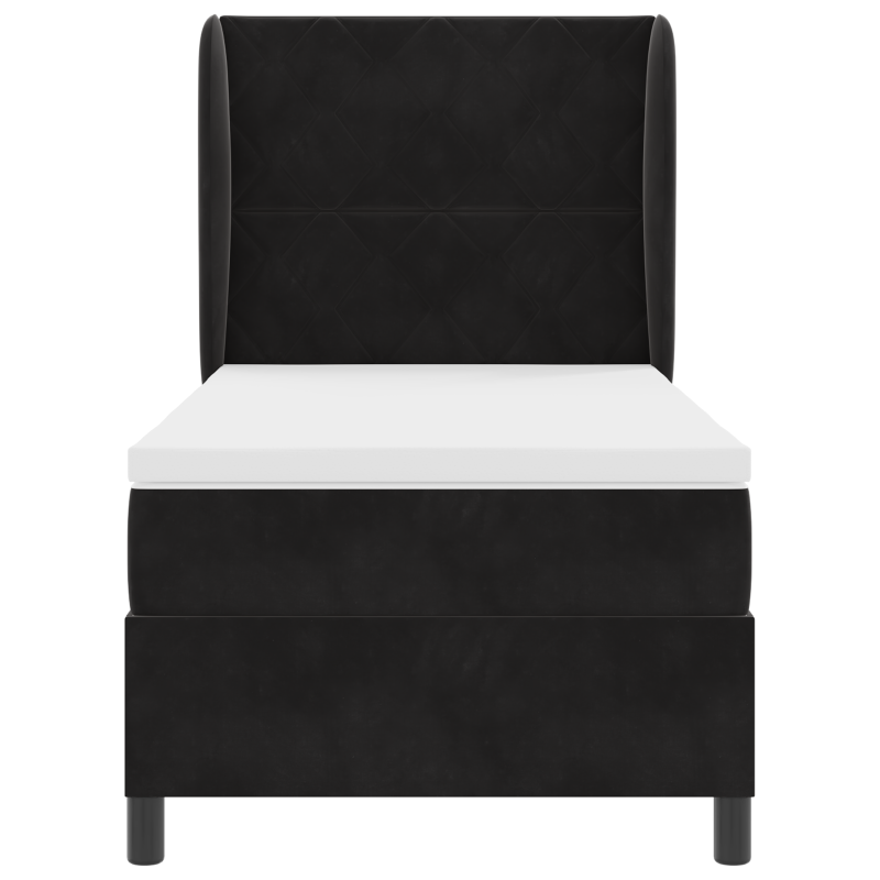 Boxspringbett mit Matratze Schwarz 90x200 cm Samt