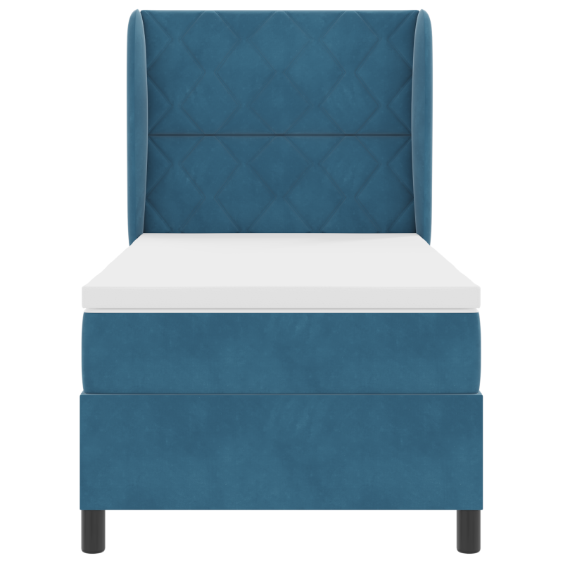 Boxspringbett mit Matratze Dunkelblau 90x200 cm Samt
