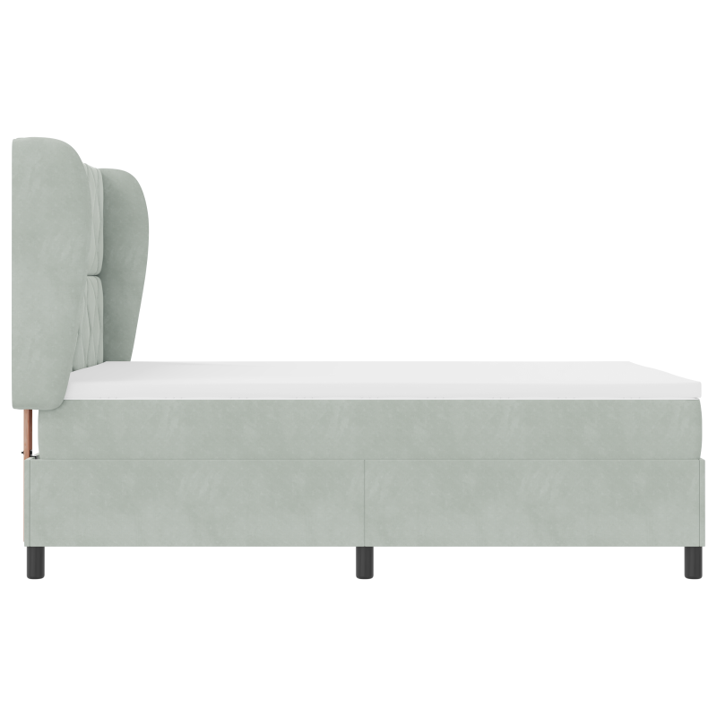 Boxspringbett mit Matratze Hellgrau 140x190 cm Samt