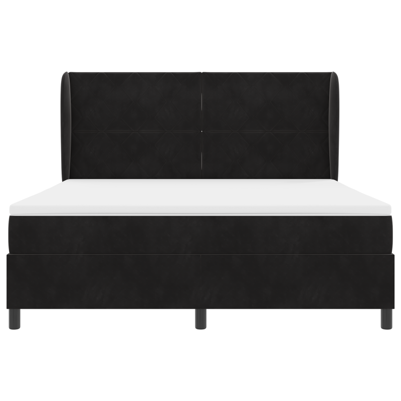 Boxspringbett mit Matratze Schwarz 180x200 cm Samt