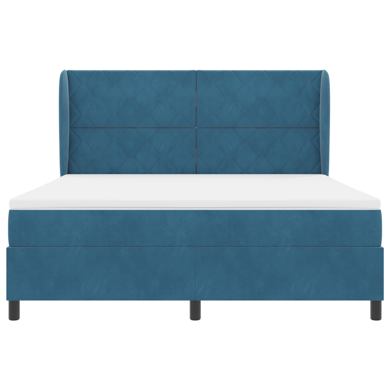 Boxspringbett mit Matratze Dunkelblau 180x200 cm Samt